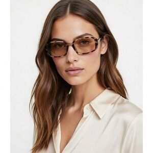 Slim Square Tortoiseshell Sunglasses